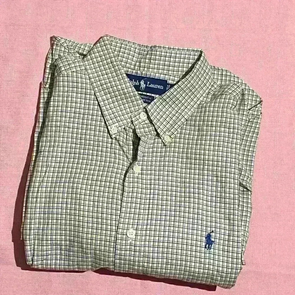Vintage Ralph Lauren Mens Plaid Long Sleeve Button Up Shirt Yarmouth 16 32/33 - Picture 11 of 11